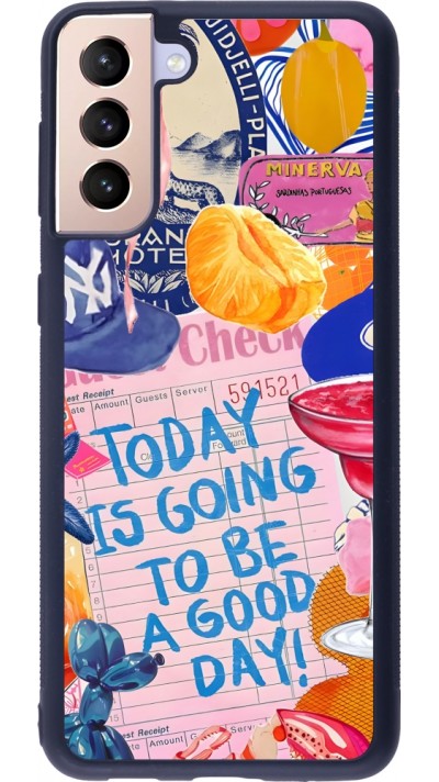 Coque Samsung Galaxy S21+ 5G - Silicone rigide noir Preppy Today is Going to be a good day
