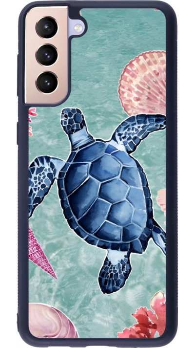 Coque Samsung Galaxy S21+ 5G - Silicone rigide noir Preppy Turtle