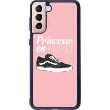 Coque Samsung Galaxy S21+ 5G - Silicone rigide noir princesse en basket