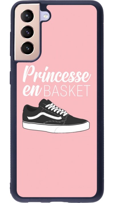 Coque Samsung Galaxy S21+ 5G - Silicone rigide noir princesse en basket