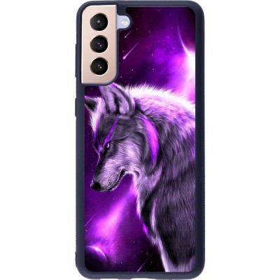 Coque Samsung Galaxy S21+ 5G - Silicone rigide noir Purple Sky Wolf