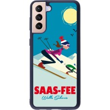 Samsung Galaxy S21+ 5G Case Hülle - Silikon schwarz Saas-Fee Ski Downhill