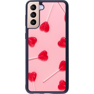 Coque Samsung Galaxy S21+ 5G - Silicone rigide noir Saint Valentines Day 26 Lollipop