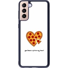 Coque Samsung Galaxy S21+ 5G - Silicone rigide noir Saint Valentines Day 26 You have my pizza heart