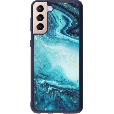 Coque Samsung Galaxy S21+ 5G - Silicone rigide noir Sea Foam Blue