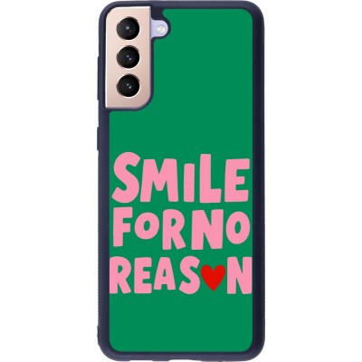 Coque Samsung Galaxy S21+ 5G - Silicone rigide noir Smile for no reason 2026