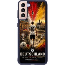 Coque Samsung Galaxy S21+ 5G - Silicone rigide noir Football Allemagne splash 2026
