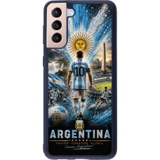 Coque Samsung Galaxy S21+ 5G - Silicone rigide noir Football Argentine splash 2026