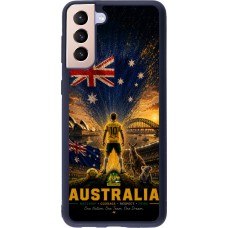 Coque Samsung Galaxy S21+ 5G - Silicone rigide noir Football Australie splash 2026
