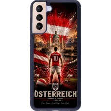 Coque Samsung Galaxy S21+ 5G - Silicone rigide noir Football Autriche splash 2026