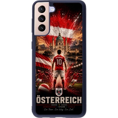 Coque Samsung Galaxy S21+ 5G - Silicone rigide noir Football Autriche splash 2026
