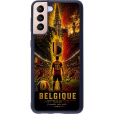 Coque Samsung Galaxy S21+ 5G - Silicone rigide noir Football Belgique splash 2026