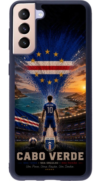 Coque Samsung Galaxy S21+ 5G - Silicone rigide noir Football Cap-Vert splash 2026
