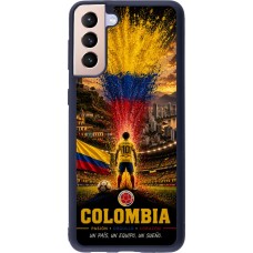 Coque Samsung Galaxy S21+ 5G - Silicone rigide noir Football Colombie splash 2026