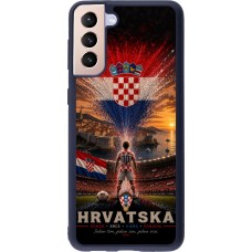 Coque Samsung Galaxy S21+ 5G - Silicone rigide noir Football Croatie splash 2026