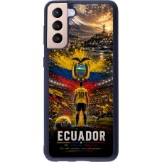 Coque Samsung Galaxy S21+ 5G - Silicone rigide noir Football Équateur splash 2026