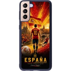 Coque Samsung Galaxy S21+ 5G - Silicone rigide noir Football Espagne splash 2026