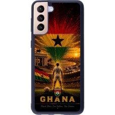 Coque Samsung Galaxy S21+ 5G - Silicone rigide noir Football Ghana splash 2026