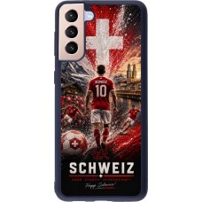 Coque Samsung Galaxy S21+ 5G - Silicone rigide noir Football Schweiz splash 2026