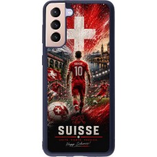 Coque Samsung Galaxy S21+ 5G - Silicone rigide noir Football Suisse splash 2026