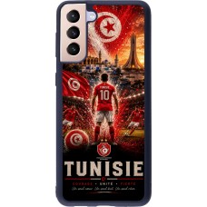 Coque Samsung Galaxy S21+ 5G - Silicone rigide noir Football Tunisie splash 2026