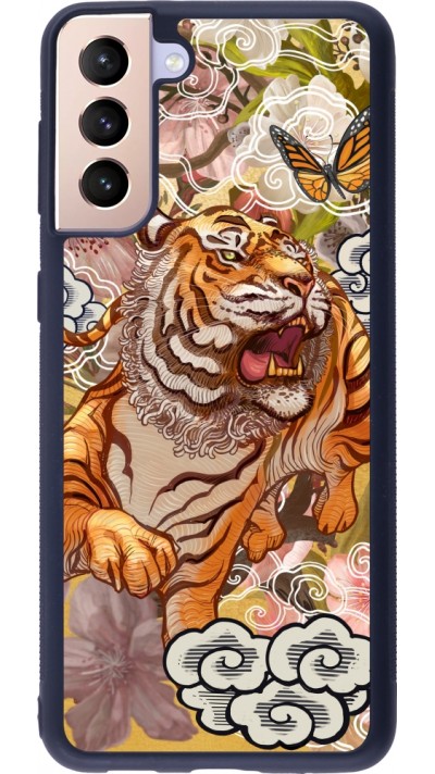 Coque Samsung Galaxy S21+ 5G - Silicone rigide noir Spring 23 japanese tiger