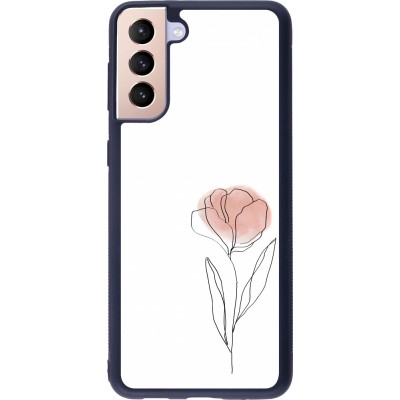 Samsung Galaxy S21+ 5G Case Hülle - Silikon schwarz Spring 23 minimalist flower