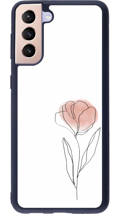 Coque Samsung Galaxy S21+ 5G - Silicone rigide noir Spring 23 minimalist flower