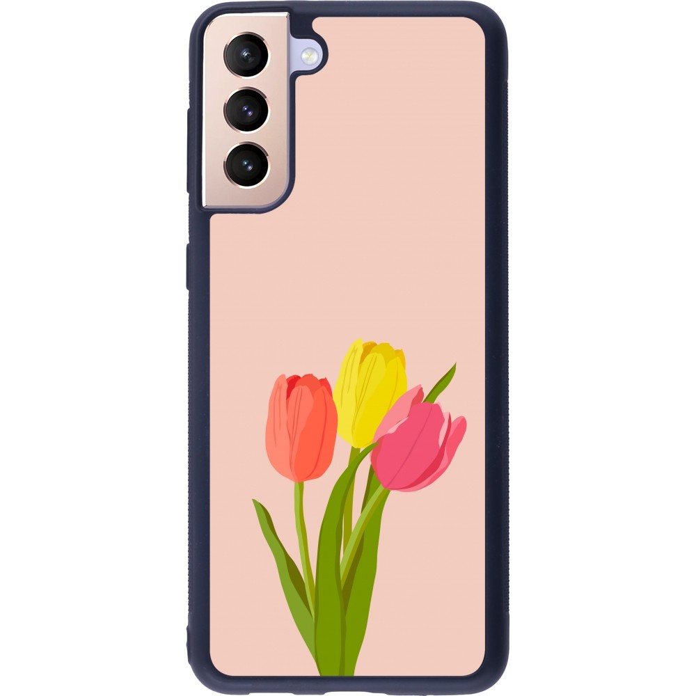 Samsung Galaxy S21+ 5G Case Hülle - Silikon schwarz Spring 23 tulip trio
