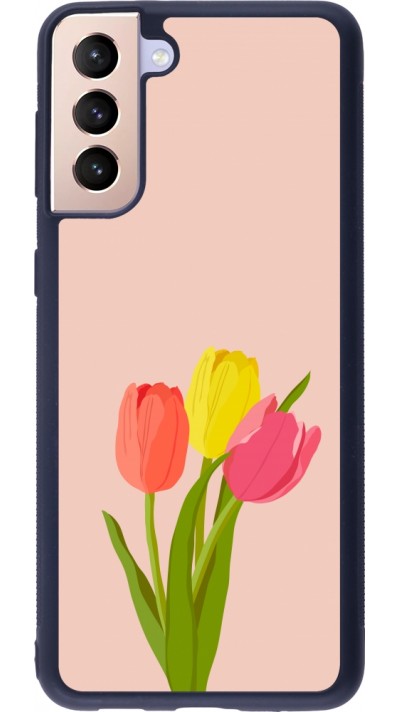 Coque Samsung Galaxy S21+ 5G - Silicone rigide noir Spring 23 tulip trio