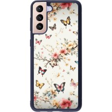 Samsung Galaxy S21+ 5G Case Hülle - Silikon schwarz Frühling 25 Leichte Schmetterlinge