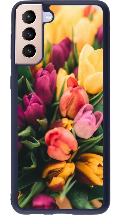 Coque Samsung Galaxy S21+ 5G - Silicone rigide noir Bouquet of tulips 2026