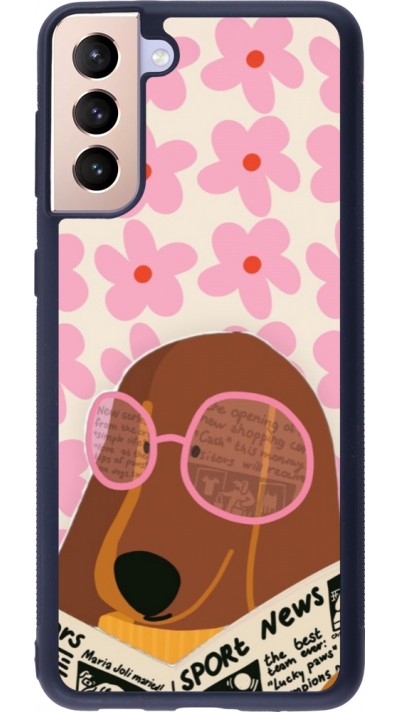 Coque Samsung Galaxy S21+ 5G - Silicone rigide noir Dog with newspaper 2026