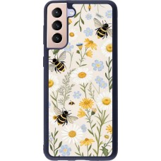 Coque Samsung Galaxy S21+ 5G - Silicone rigide noir Pattern bees 2026