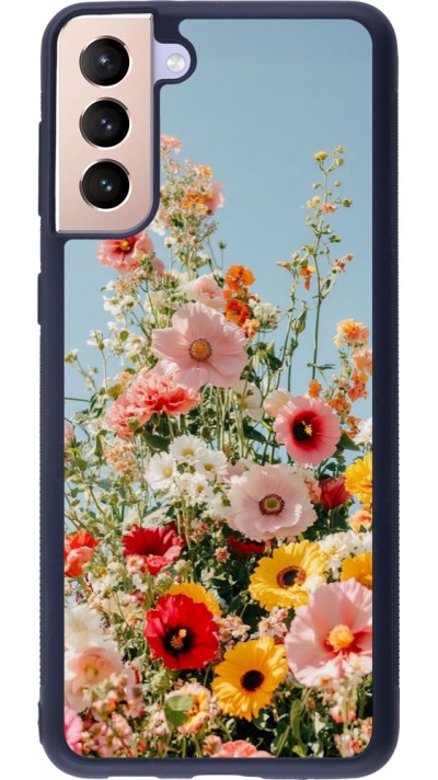 Coque Samsung Galaxy S21+ 5G - Silicone rigide noir Spring flowers 2026