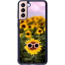Coque Samsung Galaxy S21+ 5G - Silicone rigide noir Sunflower with glasses 2026