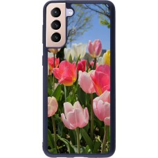 Coque Samsung Galaxy S21+ 5G - Silicone rigide noir Tulips 2026