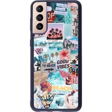 Coque Samsung Galaxy S21+ 5G - Silicone rigide noir Summer 20 collage