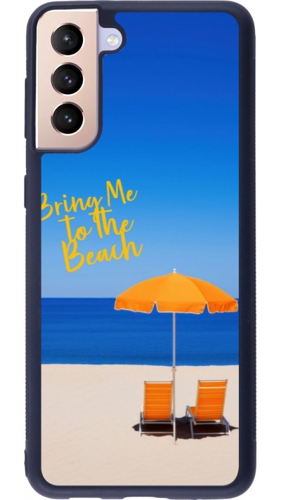 Coque Samsung Galaxy S21+ 5G - Silicone rigide noir Summer 2025 Bring me to the beach