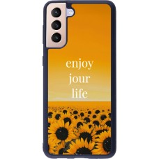 Coque Samsung Galaxy S21+ 5G - Silicone rigide noir Summer 2025 Enjoy your life