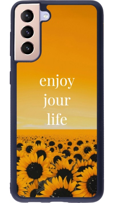 Coque Samsung Galaxy S21+ 5G - Silicone rigide noir Summer 2025 Enjoy your life