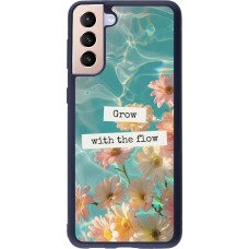 Samsung Galaxy S21+ 5G Case Hülle - Silikon schwarz Summer 2025 Grow with the flow