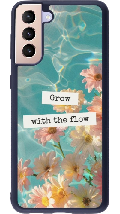 Coque Samsung Galaxy S21+ 5G - Silicone rigide noir Summer 2025 Grow with the flow