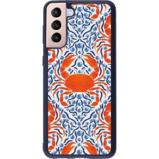 Coque Samsung Galaxy S21+ 5G - Silicone rigide noir Crabs and pearls Summer 2026