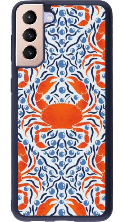 Coque Samsung Galaxy S21+ 5G - Silicone rigide noir Crabs and pearls Summer 2026