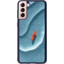 Coque Samsung Galaxy S21+ 5G - Silicone rigide noir Orange surf Summer 2026