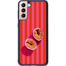 Coque Samsung Galaxy S21+ 5G - Silicone rigide noir Passion fruit Summer 2026