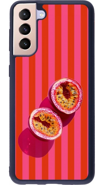 Coque Samsung Galaxy S21+ 5G - Silicone rigide noir Passion fruit Summer 2026
