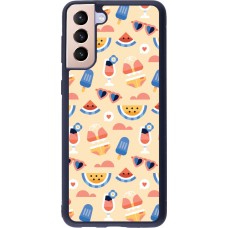 Coque Samsung Galaxy S21+ 5G - Silicone rigide noir Pattern Summer 2026