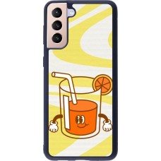 Coque Samsung Galaxy S21+ 5G - Silicone rigide noir Summer drink 2026
